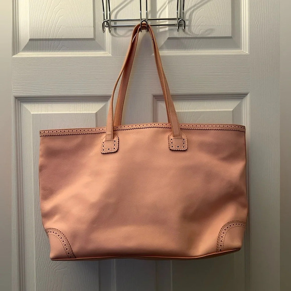 ! TORY BURCH Robinson Spectator EW SAFFIANO PINK  Leather Tote - Picture 2 of 8